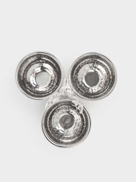 Менажница, с декором, 23х17 см, 3 отд, с ручкой, металл, серебристая, Олень, Maral grey ANNA LAFARG ANLAF-GL-1402-2