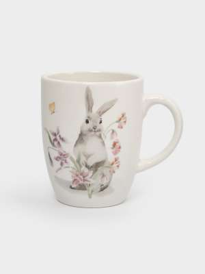 Кружка, 330 мл, керамика, белая, Кролик с цветами, Flower Rabbit ANNA LAFARG ANLAF-FDH-050825-5