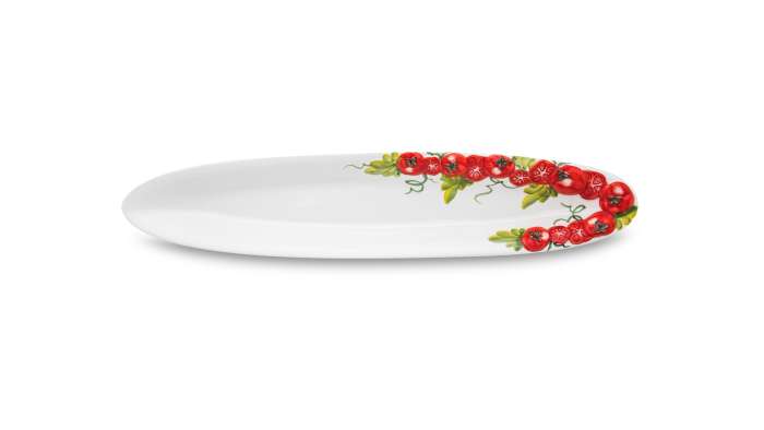 Блюдо овальное (селедочница) Томаты 43х9 см, керамика EDELWEISS EDW-1052