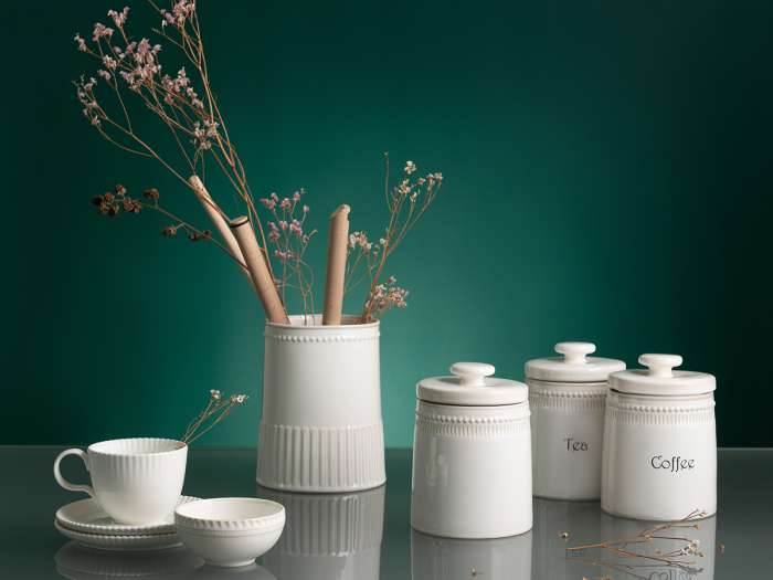 Банка для хранения белого цвета из коллекции kitchen spirit, 820 мл Tkano TK26-TW_JAR0001