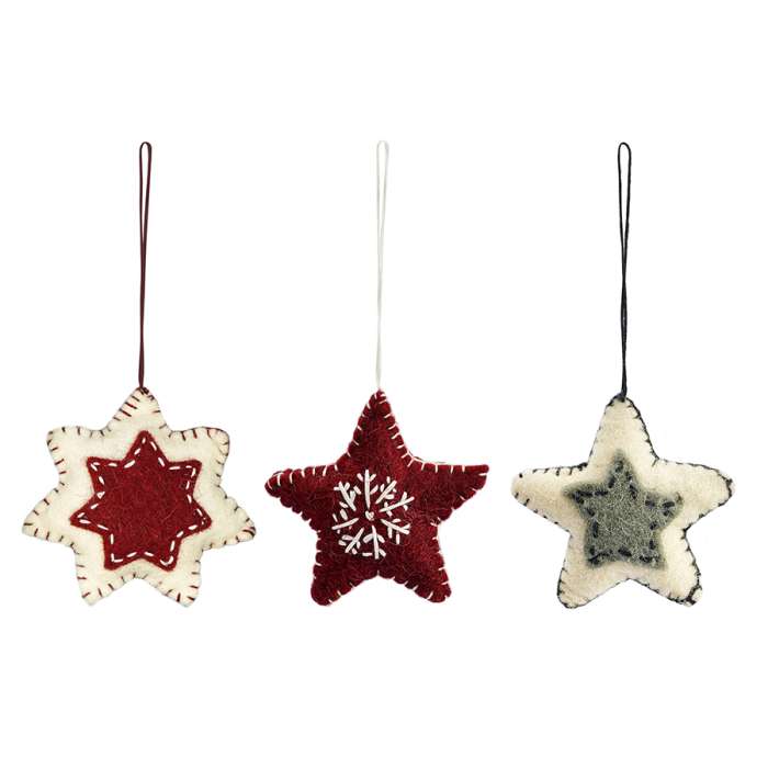 Набор елочных украшений из фетра christmas stars из коллекции new year essential, 3 шт. Tkano TK23-NY_SET0012