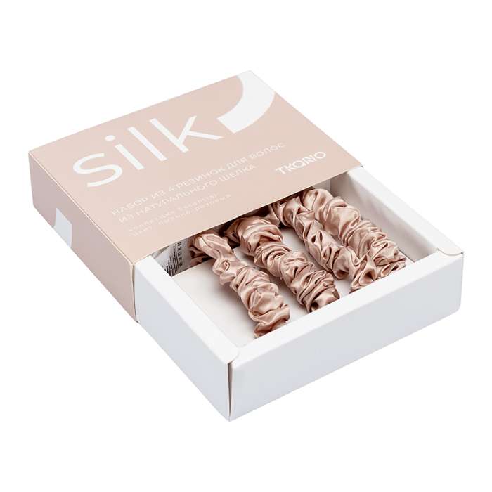 Набор из 4 шелковых резинок для волос цвета пыльной розы из коллекции essential Tkano TK24-HTS0001