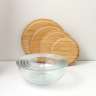 Набор из 4-х стеклянных мисок eco store с крышками из бамбука Smart Solutions SS0000282