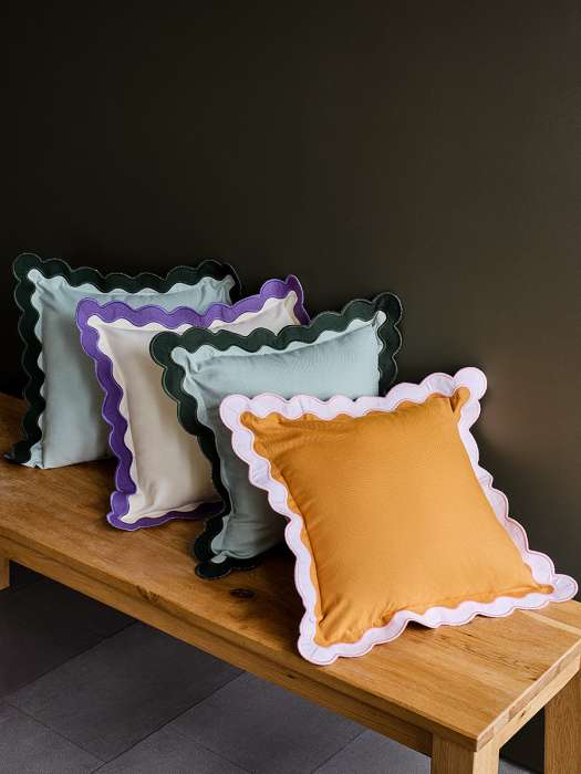 Чехол на подушку с контрастным кантом сиреневого цвета из коллекции trendy ruffles, 40х40 см Tkano TK25-CC0001