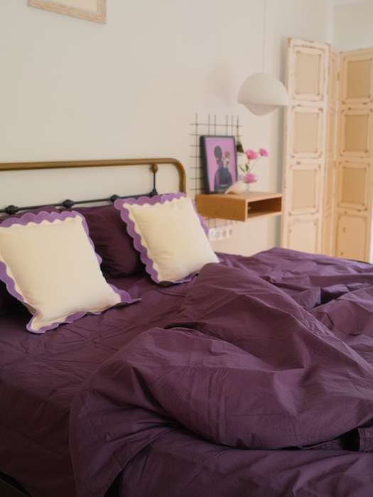 Чехол на подушку с контрастным кантом сиреневого цвета из коллекции trendy ruffles, 40х40 см Tkano TK25-CC0001