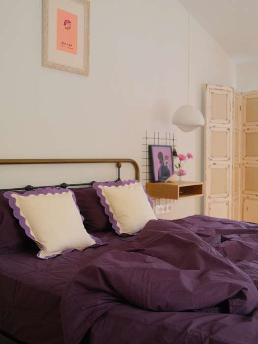 Чехол на подушку с контрастным кантом сиреневого цвета из коллекции trendy ruffles, 40х40 см Tkano TK25-CC0001