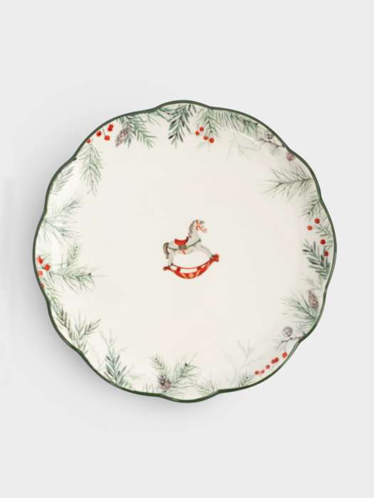 Тарелка закусочная, 20 см, керамика, зеленая, Лошадка, Festival ANNA LAFARG ANLAF-FDH-0303-3