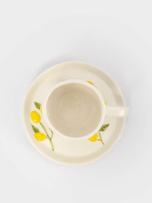 Пара чайная, 1 перс, 2 пр, 300 мл, фарфор P, молочная, Лимоны, Limoncello ANNA LAFARG ANLAF-ARJ-290525-4