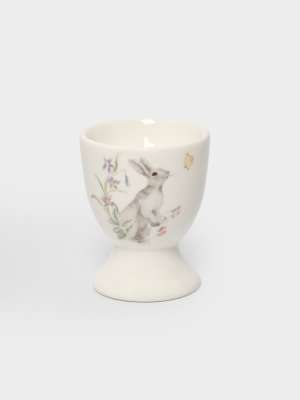 Подставка для яйца, 7 см, керамика, белая, Кролик с цветами, Flower Rabbit ANNA LAFARG ANLAF-FDH-050825-7