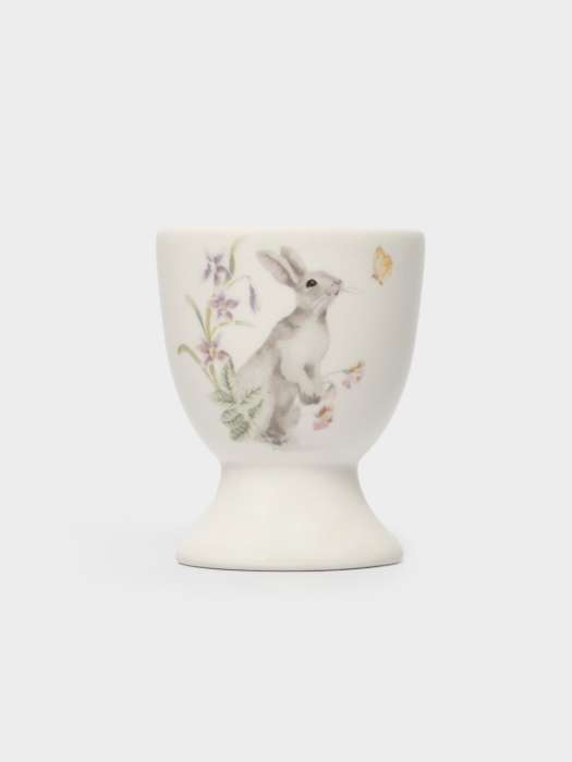 Подставка для яйца, 7 см, керамика, белая, Кролик с цветами, Flower Rabbit ANNA LAFARG ANLAF-FDH-050825-7
