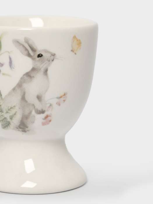 Подставка для яйца, 7 см, керамика, белая, Кролик с цветами, Flower Rabbit ANNA LAFARG ANLAF-FDH-050825-7