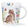Кружка Dunoon Полосатый кот и цветы.Ломонд 320мл, фарфор
