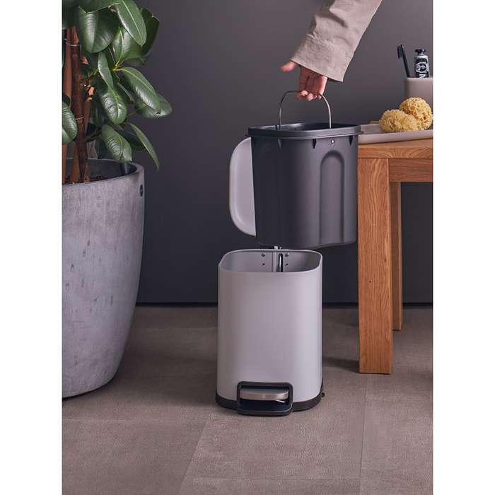 Ведро мусорное с педалью, светло-серое, 6 л Smart Solutions SS0000246