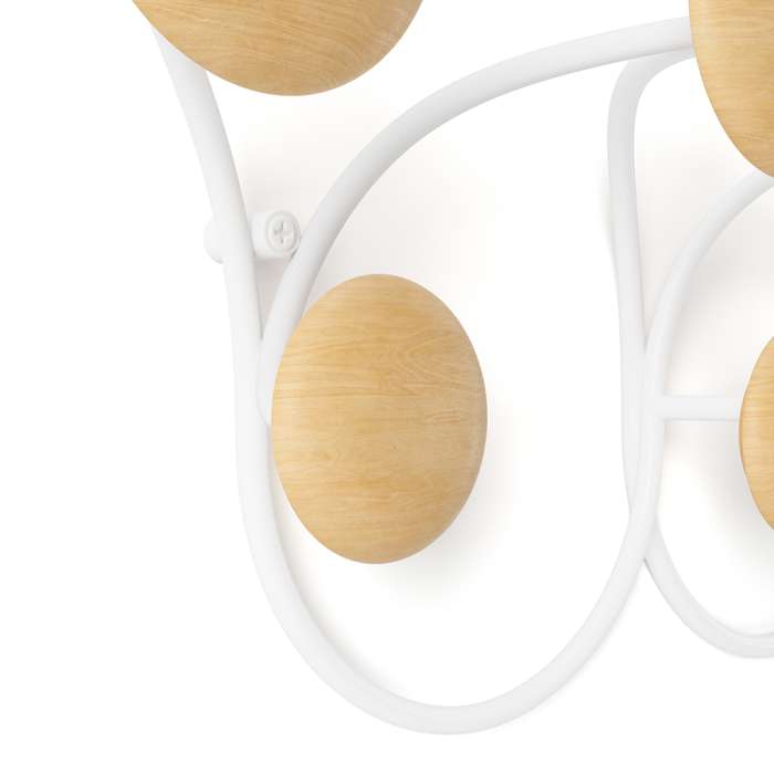 Вешалка настенная dotsy, белая/натуральное дерево UMBRA 1018114-668