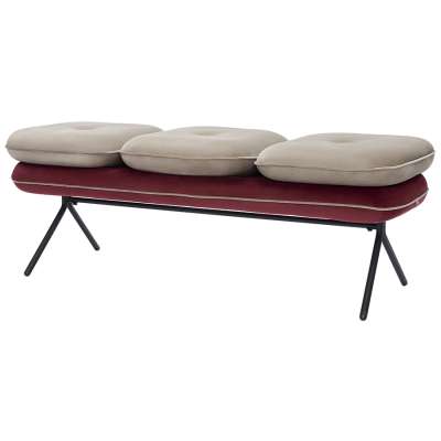 Банкетка pea, велюр, бежевая/бордовая Bergenson Bjorn BB0000155