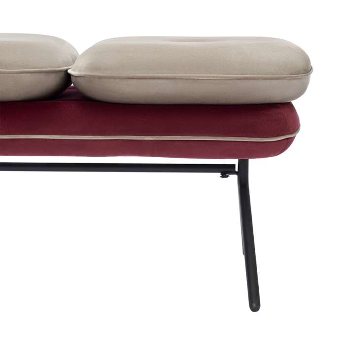 Банкетка pea, велюр, бежевая/бордовая Bergenson Bjorn BB0000155