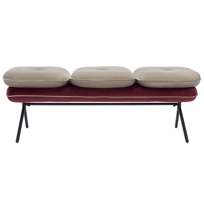 Банкетка pea, велюр, бежевая/бордовая Bergenson Bjorn BB0000155