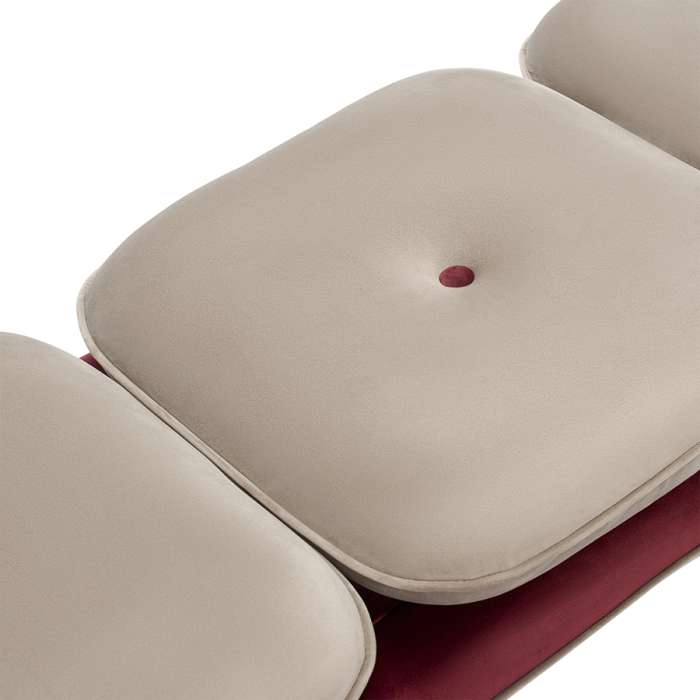 Банкетка pea, велюр, бежевая/бордовая Bergenson Bjorn BB0000155