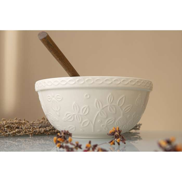 Миска кремового цвета с рельефным узором Ягоды Тайги из коллекции russian north, 2,5л Tkano TK22-TW_BW0008