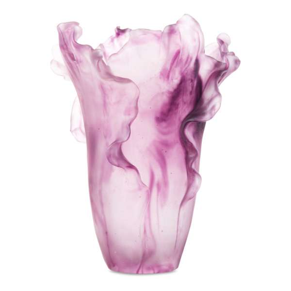 Ваза Decor de table Мак 30 см, хрусталь, пурпурная, п/к