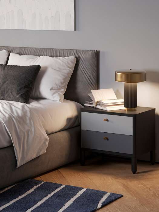 Тумба прикроватная saga, hordur, 55х40х50 см, черная LATITUDE SGNSTDHRDRBK