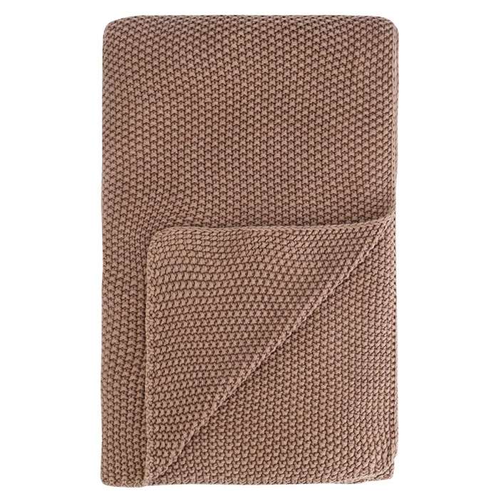 Плед из стираного хлопка цвета мокко из коллекции essential, 130x180 см Tkano TK25-TH0007
