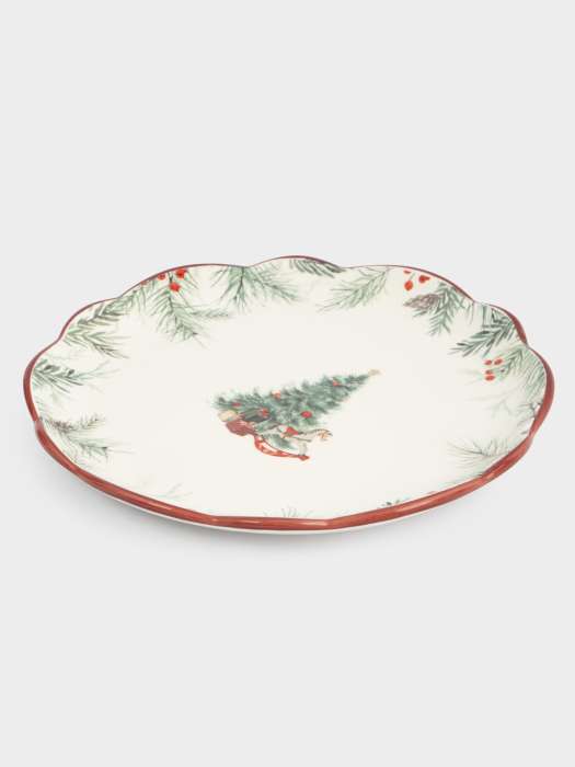 Тарелка закусочная, 20 см, керамика, белая, Лошадка у елки, Festival ANNA LAFARG ANLAF-FDH-0303-4