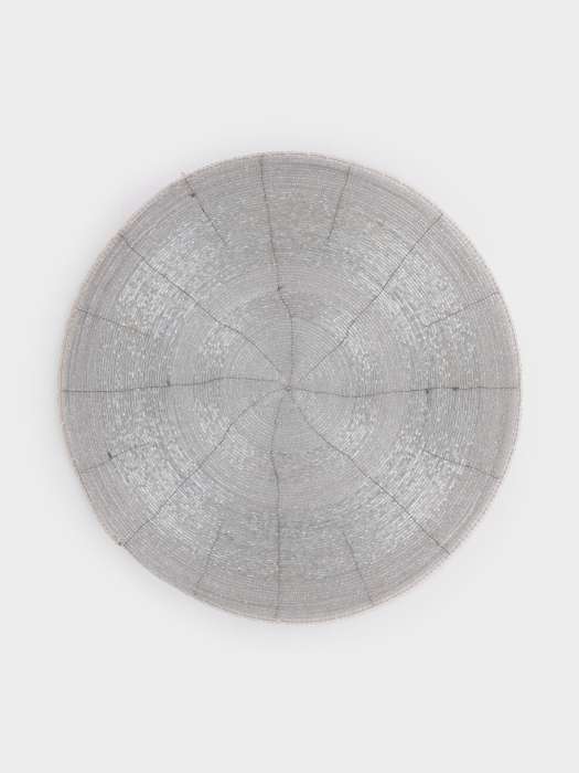 Салфетка под приборы, 36 см, бисер, круглая, серебристая, Bijou ANNA LAFARG ANLAF-PT-04