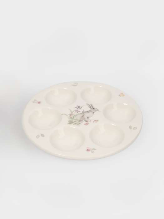 Блюдо пасхальное, 18 см, 6 отд, керамика, белое, Кролик с цветами, Flower Rabbit ANNA LAFARG ANLAF-FDH-050825-8