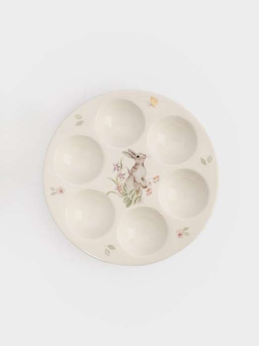 Блюдо пасхальное, 18 см, 6 отд, керамика, белое, Кролик с цветами, Flower Rabbit ANNA LAFARG ANLAF-FDH-050825-8