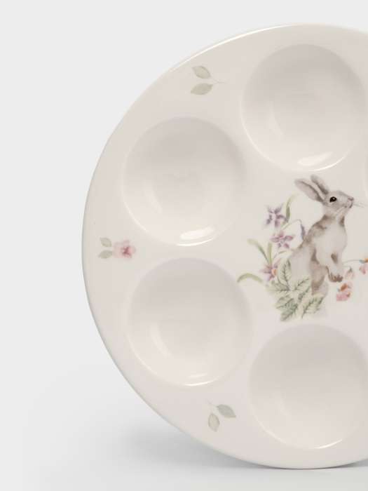 Блюдо пасхальное, 18 см, 6 отд, керамика, белое, Кролик с цветами, Flower Rabbit ANNA LAFARG ANLAF-FDH-050825-8