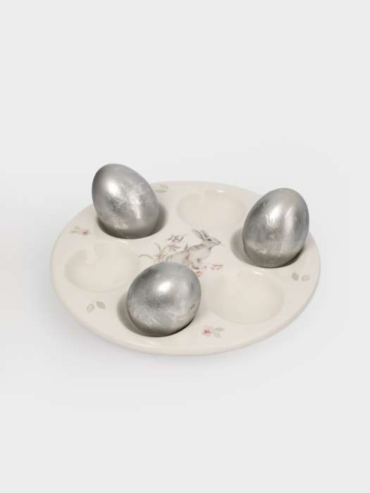 Блюдо пасхальное, 18 см, 6 отд, керамика, белое, Кролик с цветами, Flower Rabbit ANNA LAFARG ANLAF-FDH-050825-8