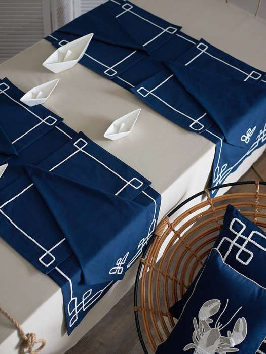 Дорожка на стол navy story из коллекции sea treasures, 45х150 см Tkano TK25-TR0001