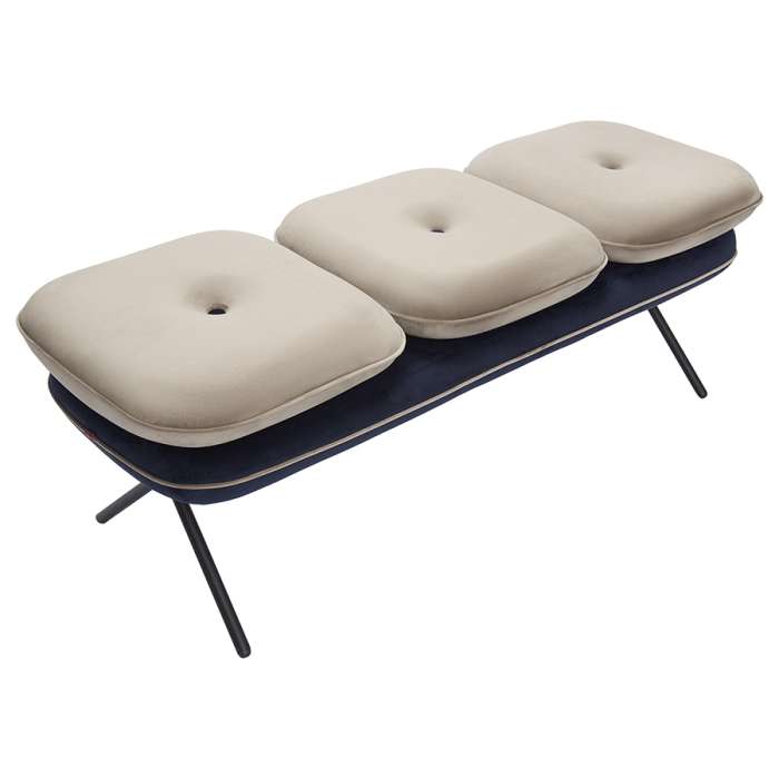 Банкетка pea, велюр, бежевая/темно-синяя Bergenson Bjorn BB0000158