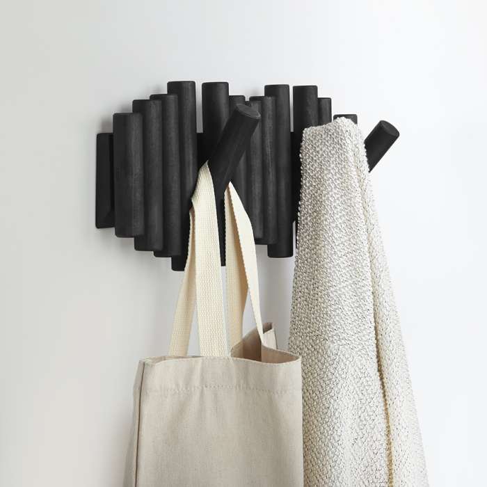 Вешалка настенная picket, 5 крючков, черная UMBRA 1011471-040