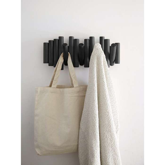 Вешалка настенная picket, 5 крючков, черная UMBRA 1011471-040