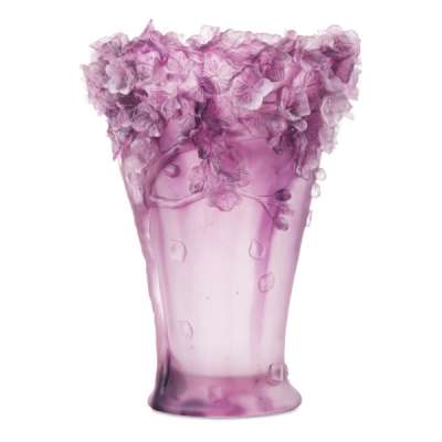 Ваза Decor de table Сакура 30 см, хрусталь, пурпурная, п/к