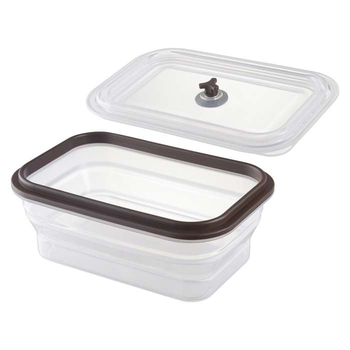 Контейнер для переноски и хранения силиконовый прямоугольный складной Silikobox, 900 мл, темно-сливовый SMART SOLUTIONS SS-LB-SCN-BL900