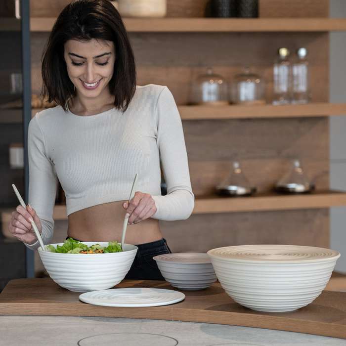 Миска с крышкой tierra, D18 см, молочная Guzzini 175003156