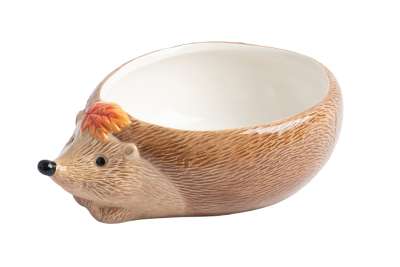 Конфетница, 21х15 см, керамика, коричневая, Еж с листом, Autumn forest ANNA LAFARG ANLAF-FDWS-031224-14