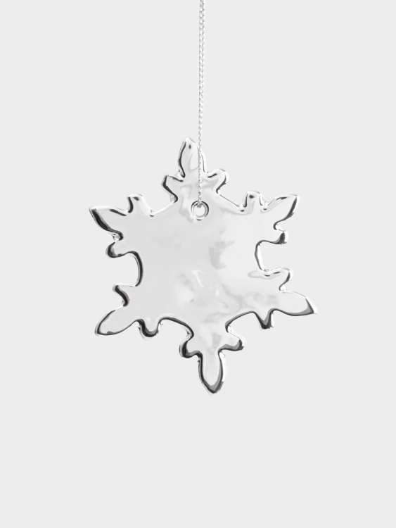 Игрушка елочная, 7 см, фарфор P, серебристая, Снежинка, New year ANNA LAFARG ANLAF-ARJ-2501-9