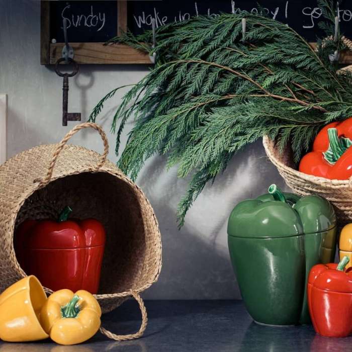 Емкость с крышкой "Перец" 22см (зеленый)	 BORDALLO PINHEIRO BOR65018645