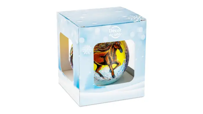 Игрушка елочная Шар Конь быстрый 10 см, стекло, п/к Décor de Table КУ-100-254029/п/00-00000251