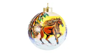 Игрушка елочная Шар Конь быстрый 10 см, стекло, п/к Décor de Table КУ-100-254029/п/00-00000251