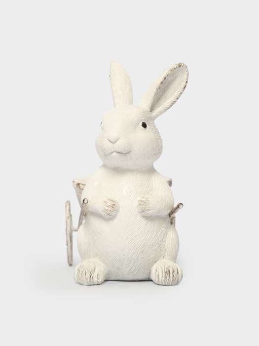 Подставка для яйца, 12 см, полирезин, молочная, Кролик с тележкой, Easter ANNA LAFARG ANLAF-CQCAZ3