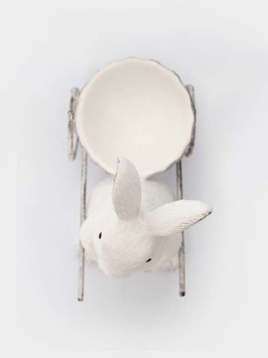 Подставка для яйца, 12 см, полирезин, молочная, Кролик с тележкой, Easter ANNA LAFARG ANLAF-CQCAZ3