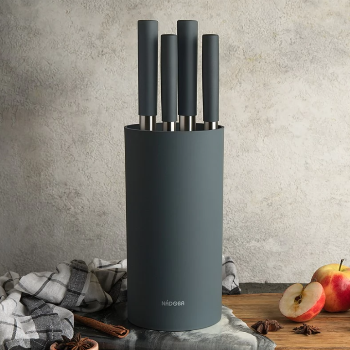 Набор из 4 кухонных ножей с универсальным блоком, серия HARUTO NADOBA 723520