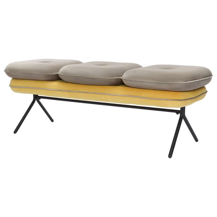 Банкетка pea, велюр, бежевая/желтая Bergenson Bjorn BB0000159