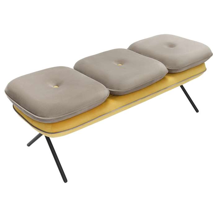 Банкетка pea, велюр, бежевая/желтая Bergenson Bjorn BB0000159