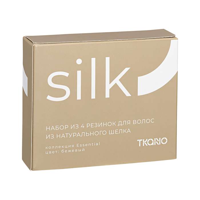 Набор из 4 шелковых резинок для волос бежевого цвета из коллекции essential Tkano TK24-HTS0004